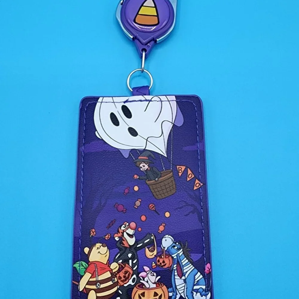 Loungefly Winnie the Pooh Trick or Treat Halloween Retractable Lanyard ID Holder